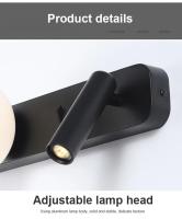 Lámpara De Pared LED Moderna 7W 3W Con Interruptor Rotación Para Iluminación De Dormitorio Lámpara De Decoración Para Foyer Y Estudio - details 2