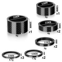 BUCKLOS 11PCS Espaciador De Manillar De Bicicleta Fibra De Carbono Ligera Para Carretera Y Montaña Tamaño 1-1/8" Anzuelo De Rueda - details 1