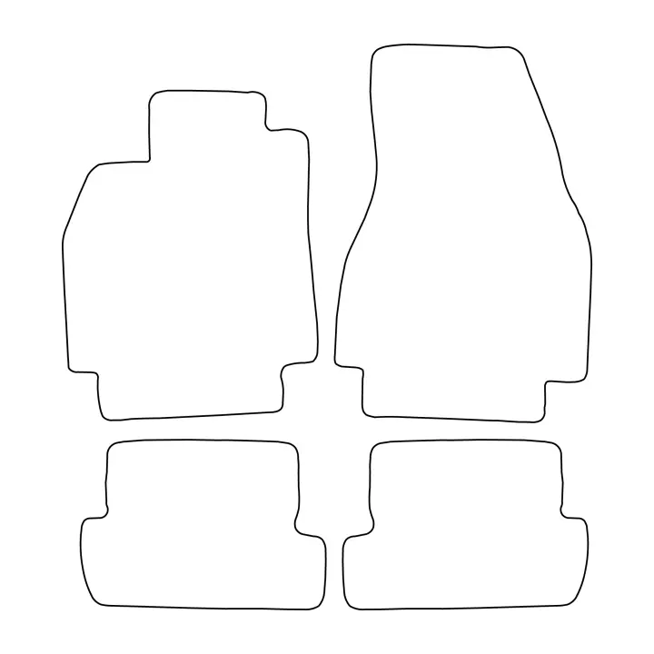 Juego de alfombrillas de terciopelo para Renault Megane II 2002-2008 - ribete rojo - 1