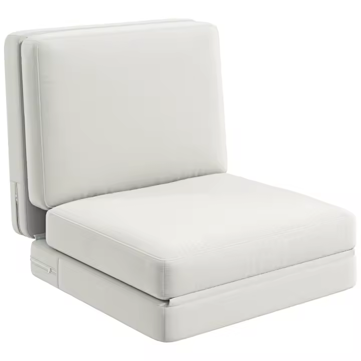 Sofá Cama plegable 3 en 1, Sofá Cama tapizado, Capacidad de carga hasta 240 kg, Dormitorio, Salón, Crema - 1