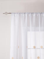 Cortinas Navideñas Para Sala Y Dormitorio Con Bordado De Copos De Nieve Decorativas Rectangulares De Poliéster 100% Un Panel - details 3