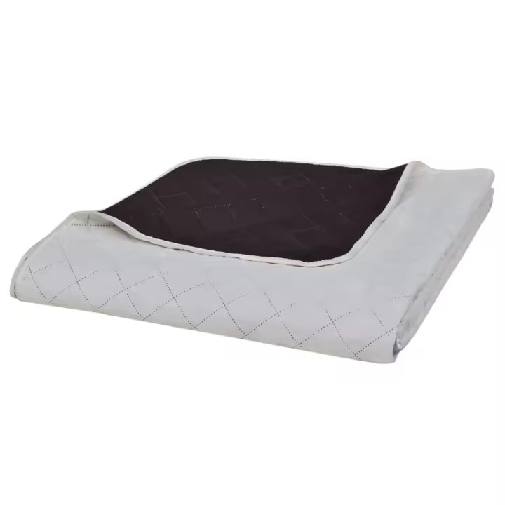 Colcha acolchada a doble cara beige marrón 220x240 cm - 1