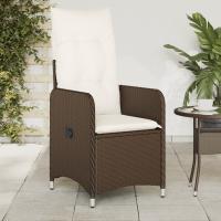vidaXL Silla de jardín reclinable con cojines ratán sintético en color Beige/Marrón/Negro y más | cómodas modernas ergonómicas para comedor cocina salón hogar - details 1