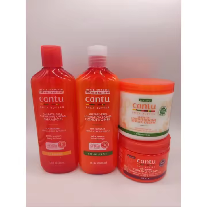CANTU PACK 4 UNID. SHAMPOO-CONDITIONER-CURLING CREAM-LEAVE-IN CONDITIONING REPAIR CREAM - 1