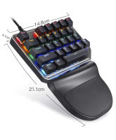 Motospeed K27 Teclado Mecánico De Juego 27 Teclas Con Cable Iluminación LED Retroiluminada Numpad Single Para Laptop Switches Rojos - details 4