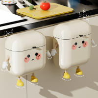 Cesta De Basura Colgante Para Cocina Y Baño Hecha De Plástico ABS Duradero Fácil De Limpia Cubierta Superior Previene Olores - details 0