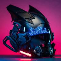 Máscara De Cosplay Punk Cyberpop Con Luz Y Pantalla De Subtítulos Rolling Mecha Soldado Tecnología Control Por App Regalo De Navidad Para Hombres Y Mujeres - details 18