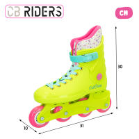 CB Riders - Patines en línea, Color amarillo neón, Cierre ajustable con hebilla y cordones, Talla 36-37/38-39, A partir de 3 años, Máximo 50 kg, Patinetes en línea infantiles, Modernos y llamativos - details 3