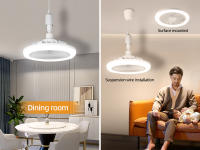 Lámpara De Techo LED E27 Con Control Remoto 85-265V Dimmable 24W Luz De Ventilador Inteligente Para Decoración De Dormitorio Y Cocina - details 10