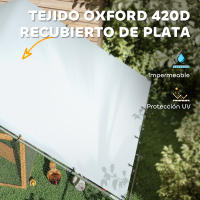 PawHut Gallinero para Exterior Gallinero de Acero Galvanizado con Cubierta Anti-UV e Impermeable Jaula para 5-8 Gallinas Plata - details 5
