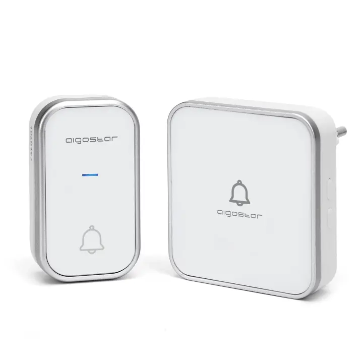 Aigostar Timbre Inalámbrico, Timbre de Puerta con Autoalimentado, Timbre Inalámbrico Exterior Impermeable con Indicadores LED, Resistente al Agua, 36 Melodías, 3 Niveles de Volumen - 1
