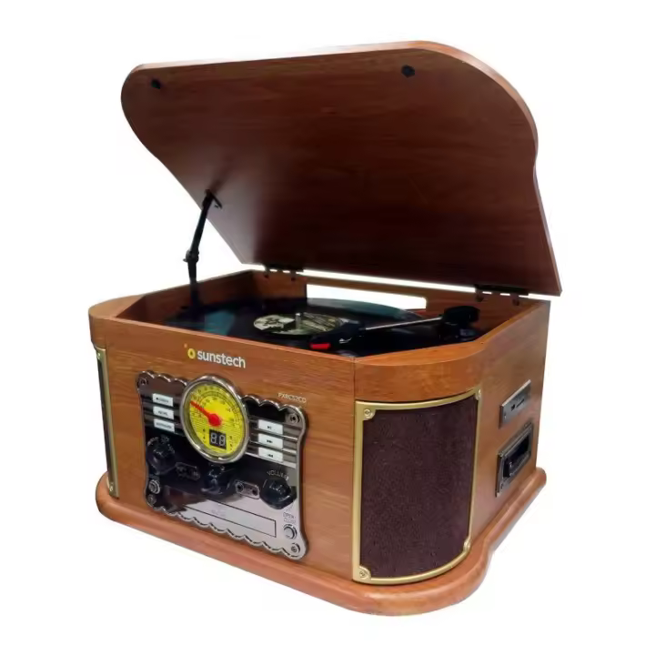 Tocadiscos Sunstech PXRC52CD/ Bluetooth/ Radio FM/ Cassette/ Conversor a MP3 - 1