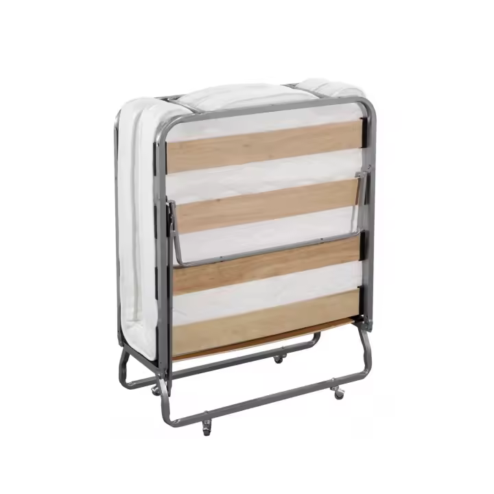 Cama Plegable MESEFOR - Armadura en Tubo de Acero - Patas de Apertura Automática - Colchoneta de Eliocel - Fácil de Guardar - 1