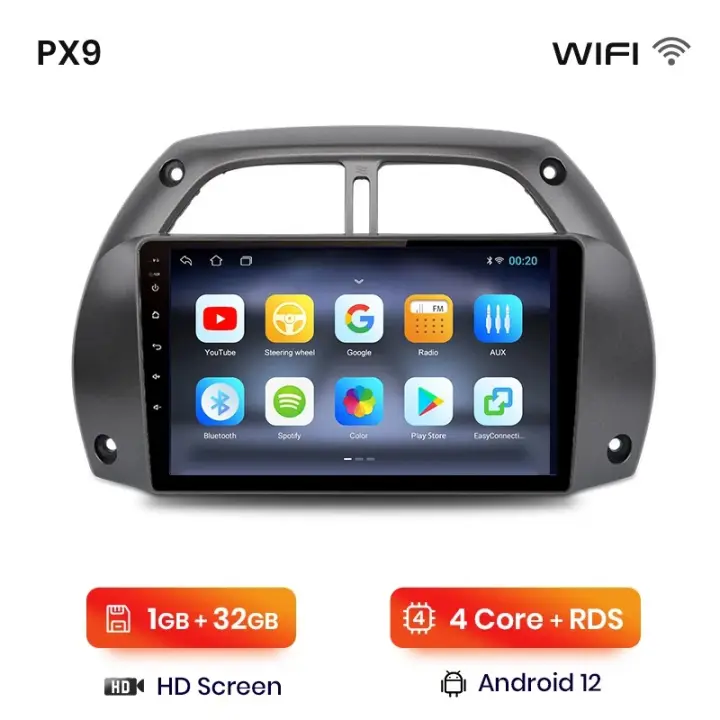 AWESAFE PX9 inalámbrico CarPlay Android Auto Radio para Toyota RAV4 2001 2002 2003 2004 2005 2006 2007 2008 2009 2010 2011 2012 2013 2014 2015 coche reproductor multimedia GPS 2 din autoradio volante controles RDS Bluetooth - 1