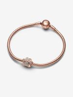 Pandora - Charm with huella de pata brilliant-Baño de Gold Rose de 14 K - details 1