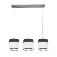 FABRILAMP - Regleta Cloe 3xe27 Cromo/blanca-madera Negra Regx60x16 cm - details 2