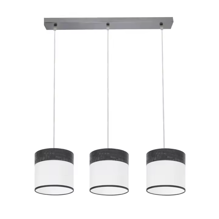 FABRILAMP - Regleta Cloe 3xe27 Cromo/blanca-madera Negra Regx60x16 cm - 1