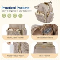 Bolsa de pañales de gran capacidad, Bolsa de pañales para Bebe, mochila de viaje de moda para Bebe with Bolso Aislado, Caja de cambio, Correas para cochecito, mouse color, mopila - details 1