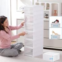 Caja de zapatos transparente plegable sólida para gabinete de almacenamiento de caja de zapatos tamaño UE 45, 6 niveles con tapa 1piezas - details 3