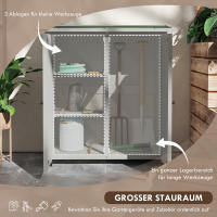 Armario de Jardín, Cobertizo de Madera para herraduras, Armario para herraduras de 2 Weatherproof Puertas, Cobertizo para herraduras con Techo de Asphalt, Armario para herraduras de Jardín, Patio, 110x55x117 cm, Gris Claro - details 0