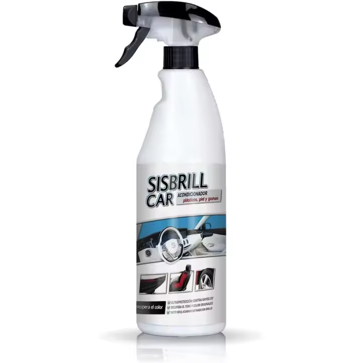 Sisbrill Car, Acondicionador de Salpicaderos, Plásticos y Piel - Abrillantador Satinado - Crema pulverizada con Tacto Seco - 750 ml (750 ml) - 1