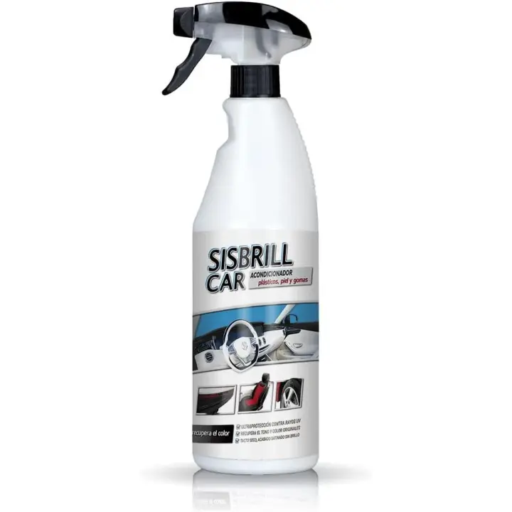 Sisbrill Car, Acondicionador de Salpicaderos, Plásticos y Piel - Abrillantador Satinado - Crema pulverizada con Tacto Seco - 750 ml (750 ml) - 1