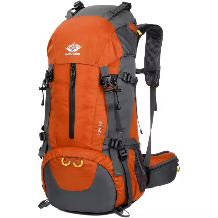 Mochila Senderismo y montaña 50 L -TEC 1, Unisex, Ligera, Impermeable y de fácil ajuste. Ideal para rutas y excursiones, trekking, montañismo y cualquier actividad al aire libre. Disponible en colores Negro, Azul, Naranja y Rojo. - 1