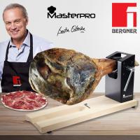 Jamonero BERGNER MASTERPRO de madera con soporte en acero inoxidable - Cortador de jamón en voladizo de 62x19,5x3,3 cm - details 1