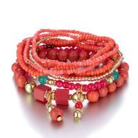Pulsera Bohemia Colorida De Granos De Arroz Para Mujer Y Hombre Joyería Étnica De Cadena De Bolas Hechas a Mano Regalo De Verano - details 4