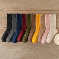 10Pares De Calcetines Largos De Algodón Para Mujer Estilo Retro Otoño Invierno Color Sólido Negro Rosa Para Estudiantes Y Jóvenes - details 6