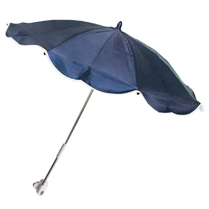 Tradineur - Sombrilla acoplable a sillas de niño, 100% poliéster, parasol con enganche para carritos de bebé, protección solar, 80 x 75 cm, color aleatorio - 1