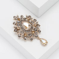 Broche De Lujo Retro Estilo Palacio Europeo Y Americano Accesorios Exteriores De Ropa Para Mujeres Material Aleación De Zinc Y Vidrio - details 5