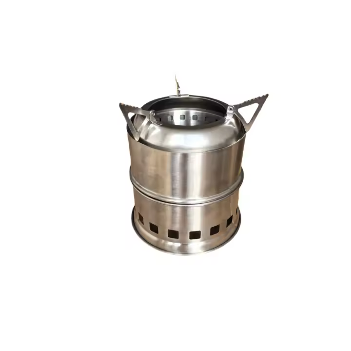 Estufa De Camping De Acero Inoxidable Portátil Con Madera Desmontable Estufa De Alcohol Para Cocinar Al Aire Libre Picnics BBQ Viajes - 1