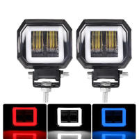 Lente LED 7D De 3 Pulgadas Para Coche Faros Trabajo Cuadrado Halo Para Motocicleta Jeep ATV SUV 12V 24V Luces Angel Eyes Para Conducción - details 0