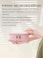 Bolso De Maquillaje Portátil Con Luz LED Y Espejo Organizador De Joyas Colgantes Y Anillos Caja De Almacenamiento De Cosméticos Material PU Estilo Fashion - details 7