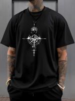 Camiseta De Algodón Puro 100% Para Hombres Verano Deportiva Casual Suelta Retro Con Imán Redondo Manga Corta Cómoda - details 7
