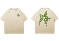 Camiseta De Algodón Para Hombre Estampado De Letras Y Estrella Estilo Harajuku Hip Hop Verano Transpirable Y Wicking De Humedad - details 5