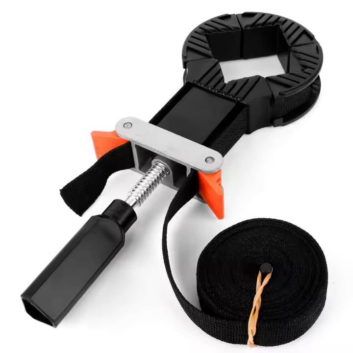 Abrazadera de Banda ajustable para Esquinas, 4 mordaza, with 4 m de Nailon para Esquinas, ideal para Marcos de fotos, bolsos y manualidades. - 1