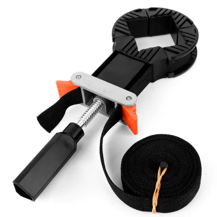 Abrazadera de Banda ajustable para Esquinas, 4 mordaza, with 4 m de Nailon para Esquinas, ideal para Marcos de fotos, bolsos y manualidades. - 1