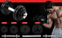 ManiBoom Maletin Pesas y Mancuernas Ajustables de HIERRO ANTIDESLIZANTES - Mancuernas 10kg 15kg 20kg 30kg 40kg 50kg con Barra Regulables y Cierre de SEGURIDAD - Kit de Ejercicio Gym en Casa - details 10