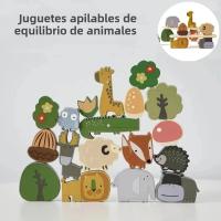 Juguete De Madera Para Bebés Animal De Pila Equilibrio Montessori Educativo Desarrollo Infantil Juguetes Naturales Para Niños - details 0