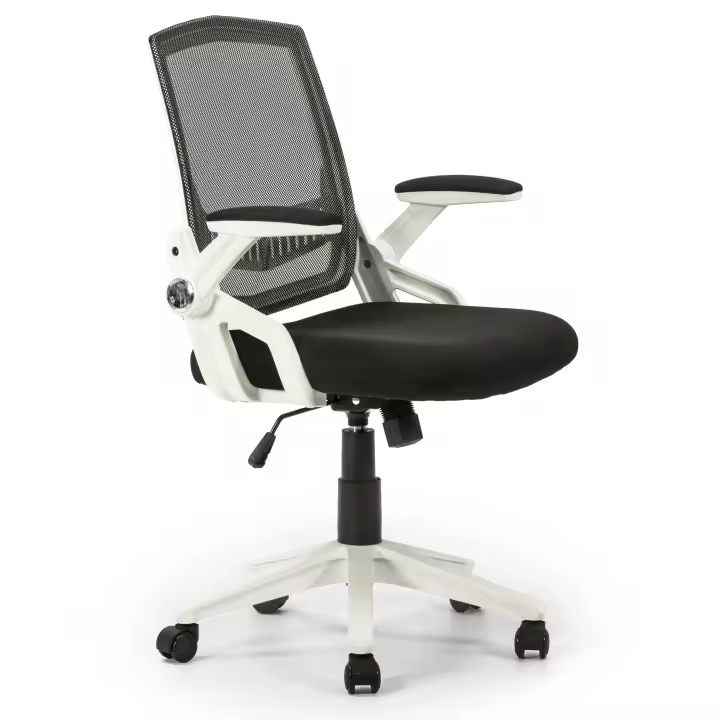 VS Venta-Stock Sillón de Oficina Ergonómico Blanco/negro con Malla Transpirable - 1