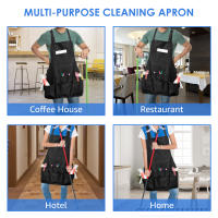 Aguas Resistentes Delantal De Lona Unisex Para Trabajo Con Bolsillos Para Herramientas Duradero Ajustable Con Correas Cruzadas Para Hogar Y Taller - details 12