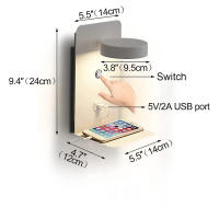 Lámpara De Pared LED Para Interior Con Cargador USB Y Interruptor Para Dormitorio Luz De Lectura Al Borde Del Cama Decoración Para Sala De Estar - details 5