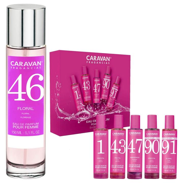 CARAVAN FRAGANCIAS Perfume de Mujer de 150 ml + set estuche mini de Perfumes de Mujer Nº1, Nº43, Nº47, Nº90 y Nº91 de… — oferta en Miravia