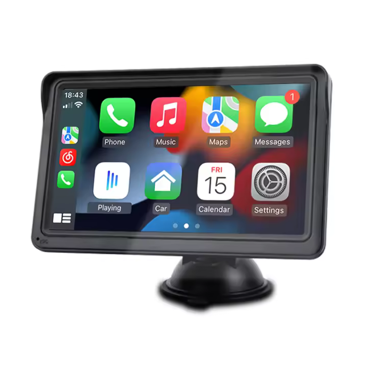 Reproductor Multimedia CarPlay Android Auto HIPPBQCC Para Coche Pantalla Táctil Portátil De 7 Pulgadas Con USB AUX Para Cámara Trasera - 1