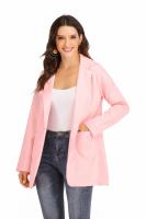 Chaqueta De Mujer Estilo Europeo Y Americano Casual Polo Cuello Redondo Ajustada Para Primavera Y Otoño 2024 Polyester Cotton - details 2