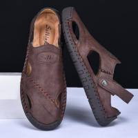 Sandalias De Verano Hechas a Mano Para Hombre Zapatos De Cuero Transpirables Antideslizantes Para Playa Y Exteriores Moda Casual Talla Verdadera - details 18