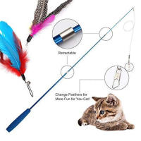 Juguete Para Gatos Telescopio De Tres Secciones Muy Largo Palillo Telescopio Para Gatos Cabeza De Pluma Reemplazable Suministros Para Juguete De Gatos - details 0