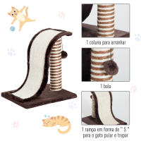 PawHut PawHut Árbol Rascador para Gatos tipo Centro de Juegos con Poste de Sisal Natural y Pelota para Jugar y Arañar 35x30x39cm Color Marrón - details 4